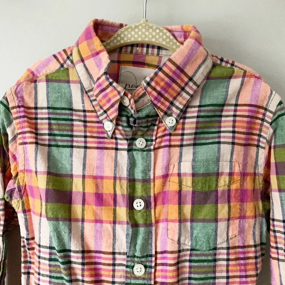 PEEK Plaid Button Down Shirt | S (4-5) - Picture 2 of 4